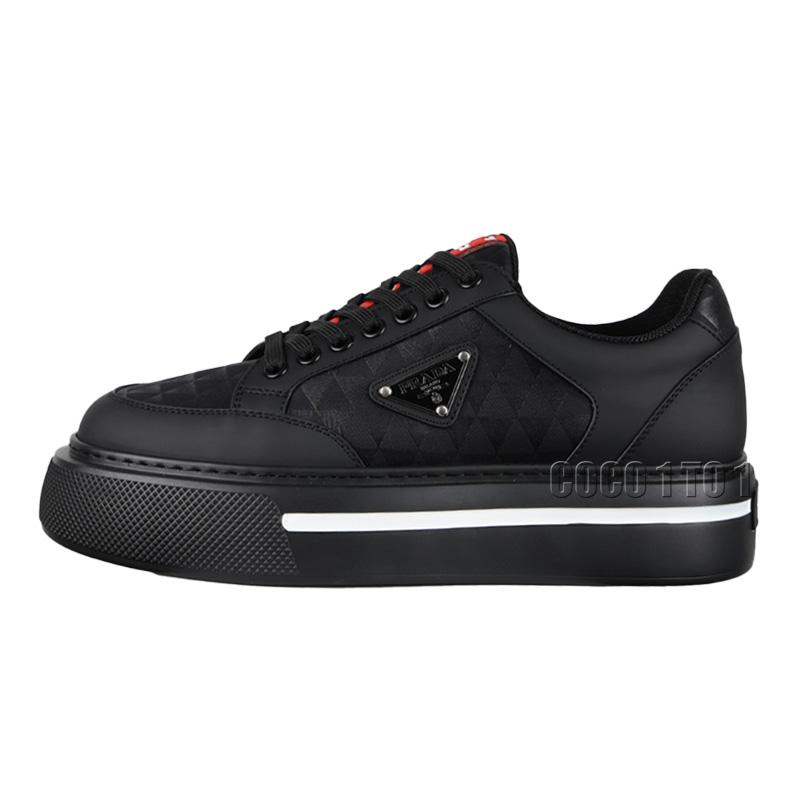 PRADA Macro Re-Nylon Low Sneakers Re-Nylon Series Low-Top Lace-Up Thick-Soled Platform Versatile Casual Sports Canvas Sneakers 