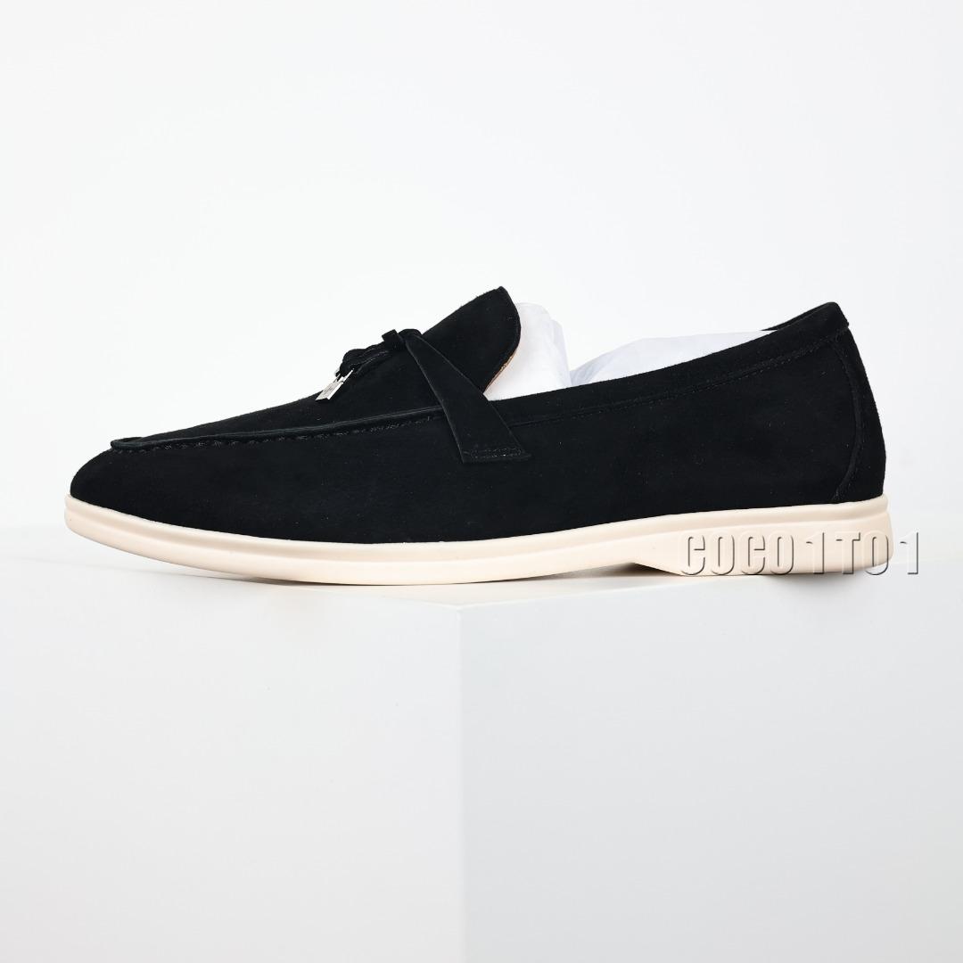 Loro Piana Suede Versatile Fashion Sneakers Black