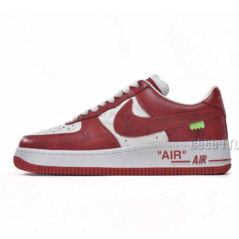 Louis Vuitton xNike Air Force 1 White Red MS0232