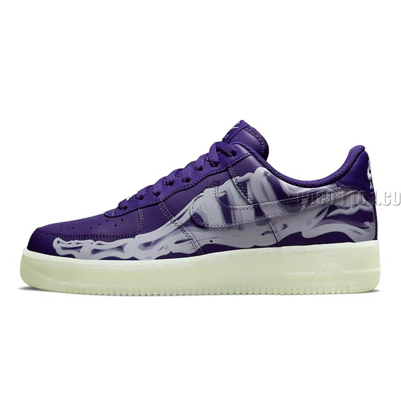 Nike Air Force 1 Low 07 QS Purple Skeleton Halloween CU8067-500