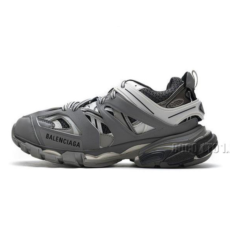 555032 W1GB7 1214 Balenciaga Track Grey White (W)
