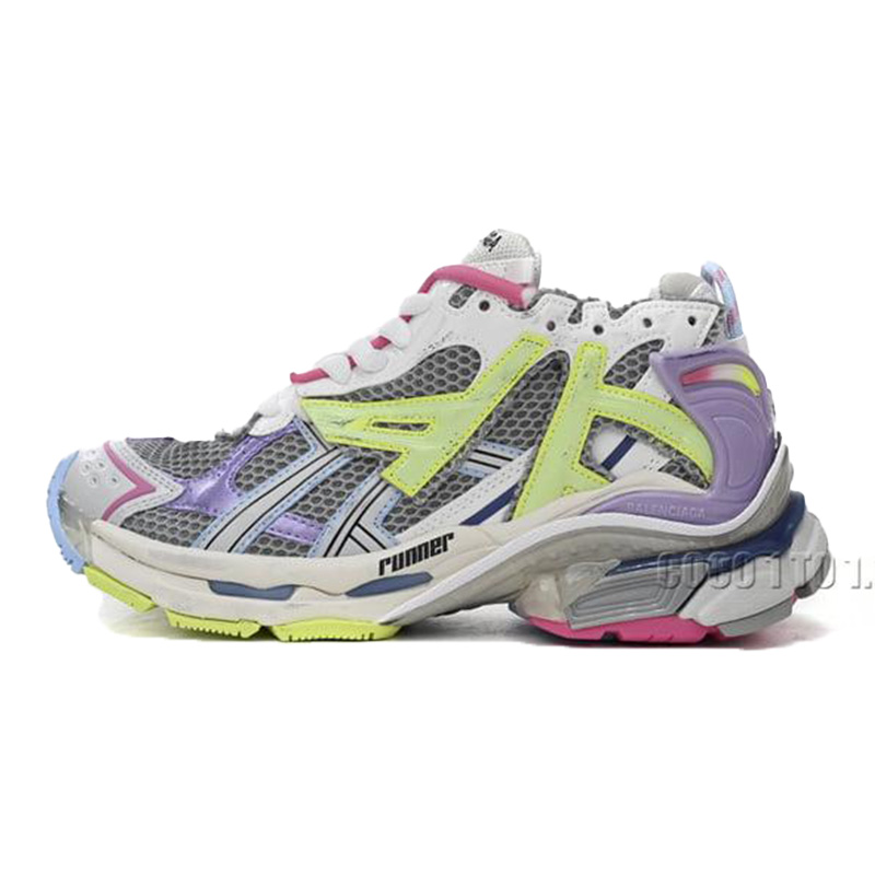 Balenciaga Runner White Yellow Purple 677402 W3RH5 0308