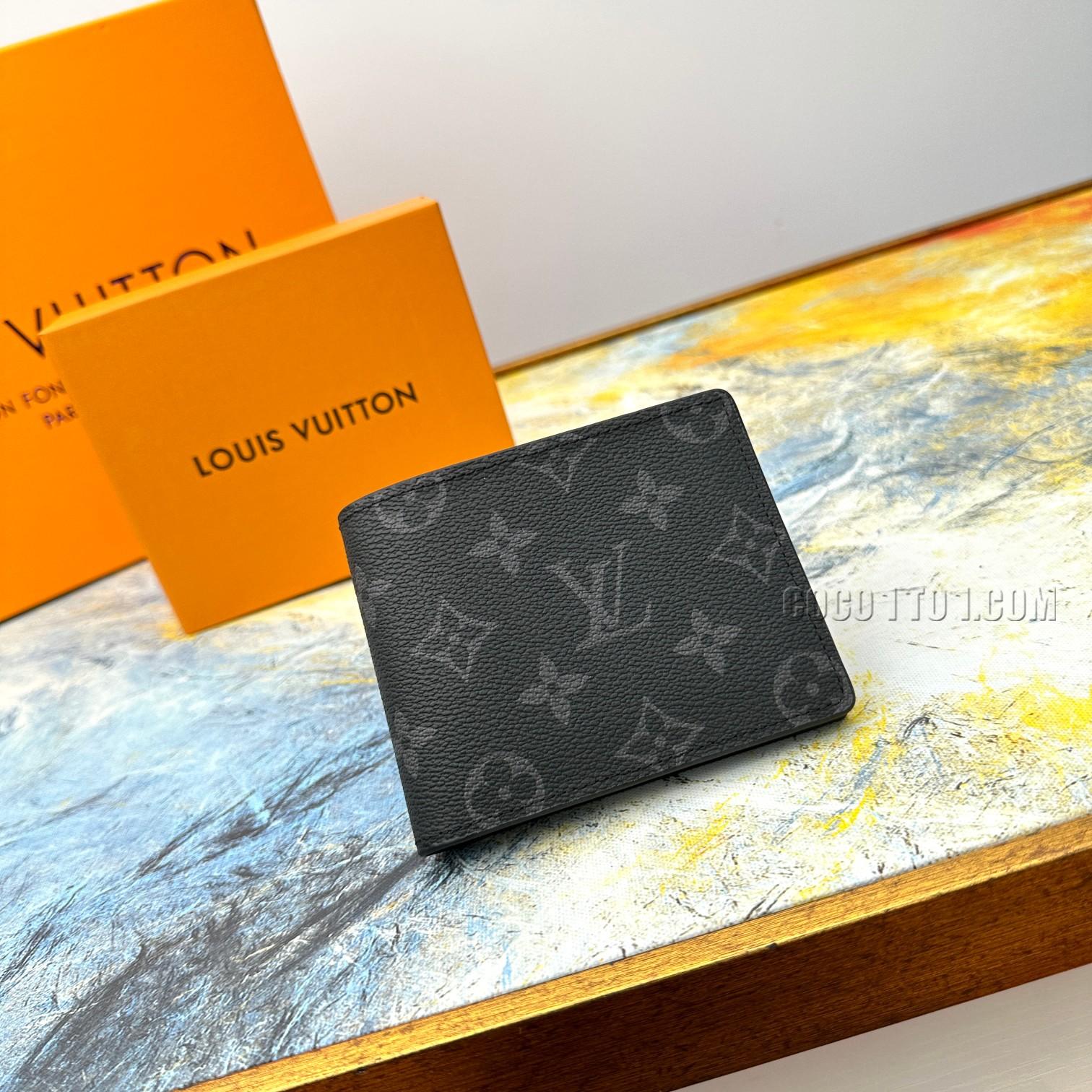 Louis Vuitton MULTIPLE lightweight practical wallet 11CM-9CM Black
