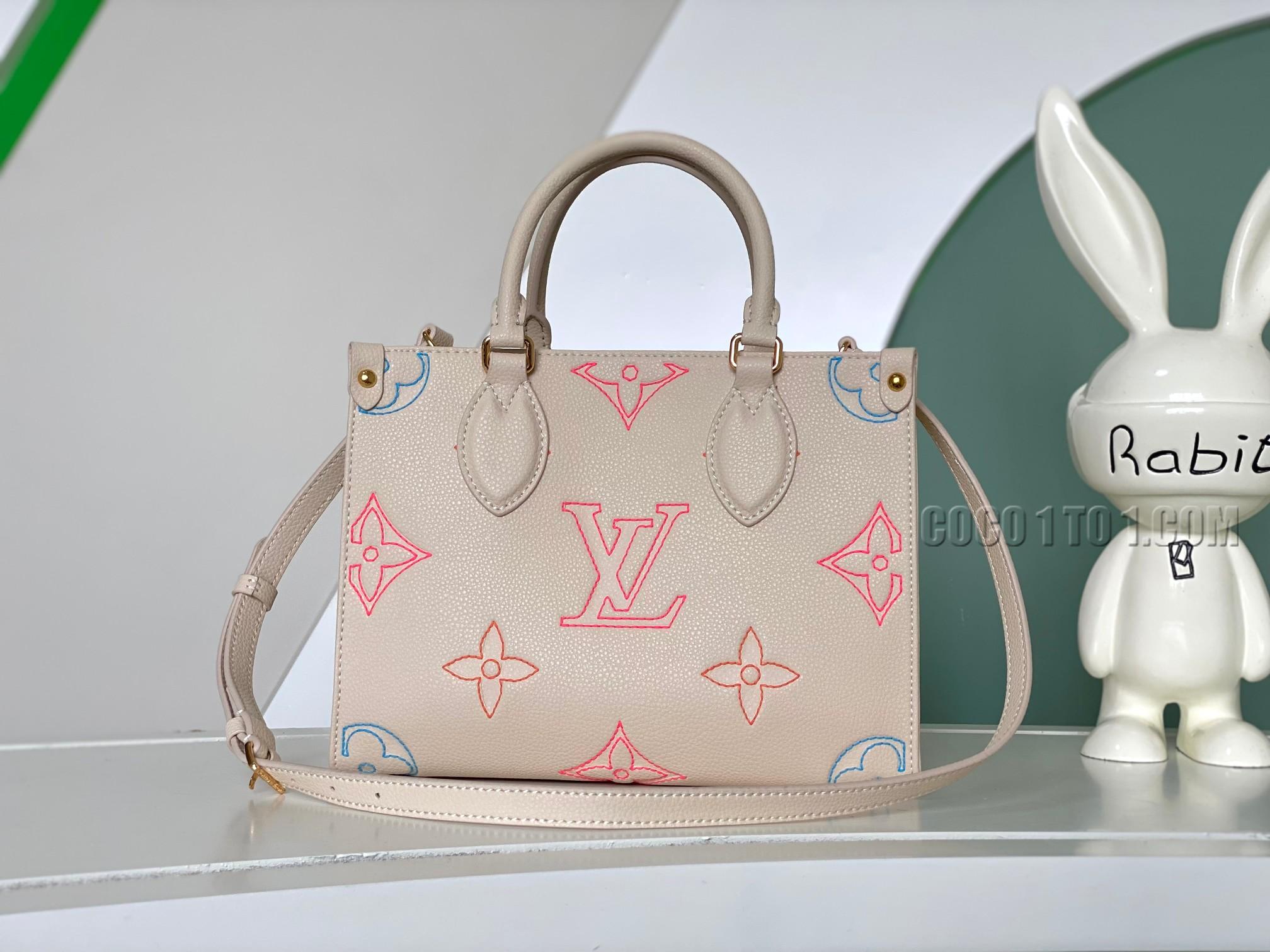 Louis Vuitton Embossed Leather Embroidered Bag