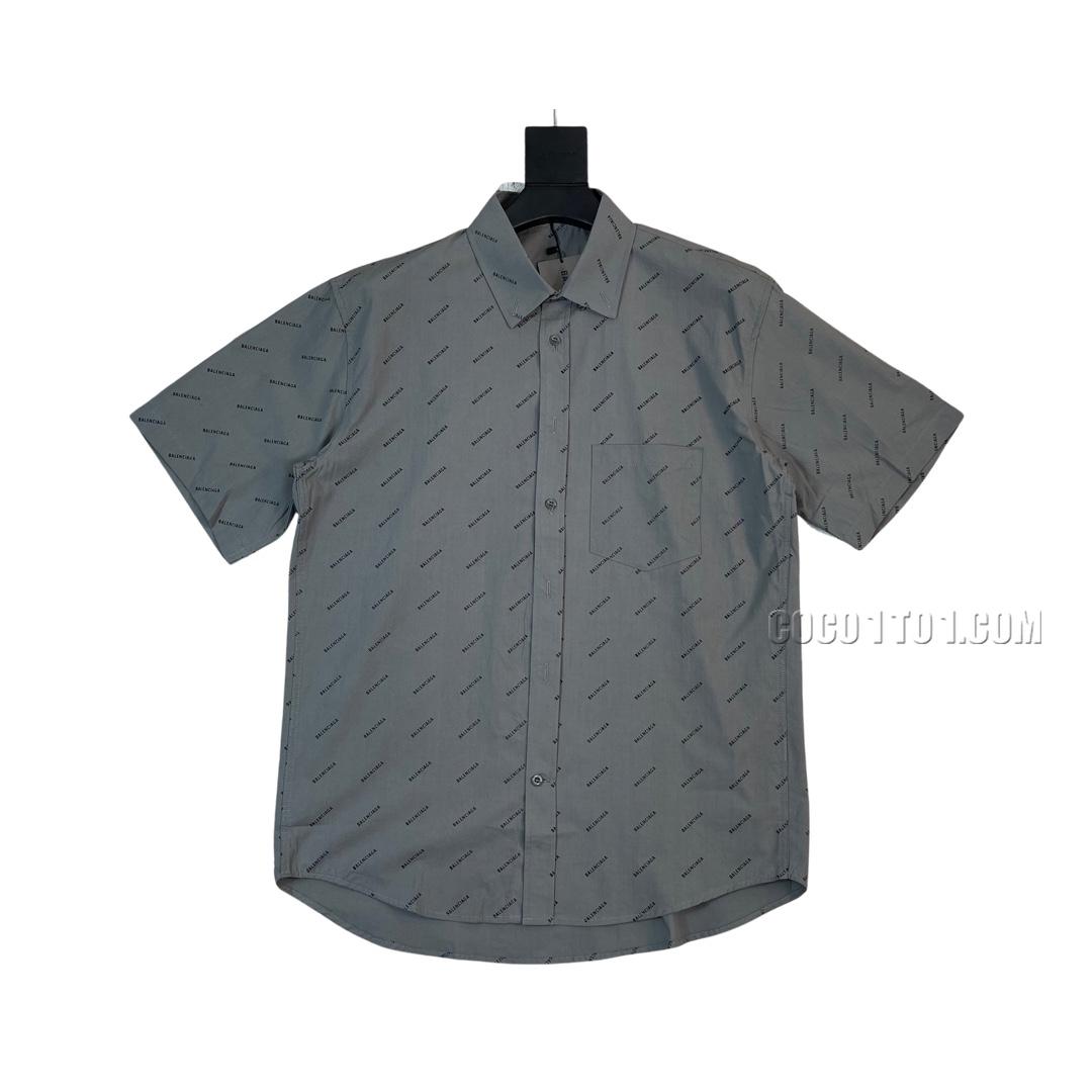 Balenciaga Classic All-Over Print Bulletproof Short Sleeve Shirt N051401