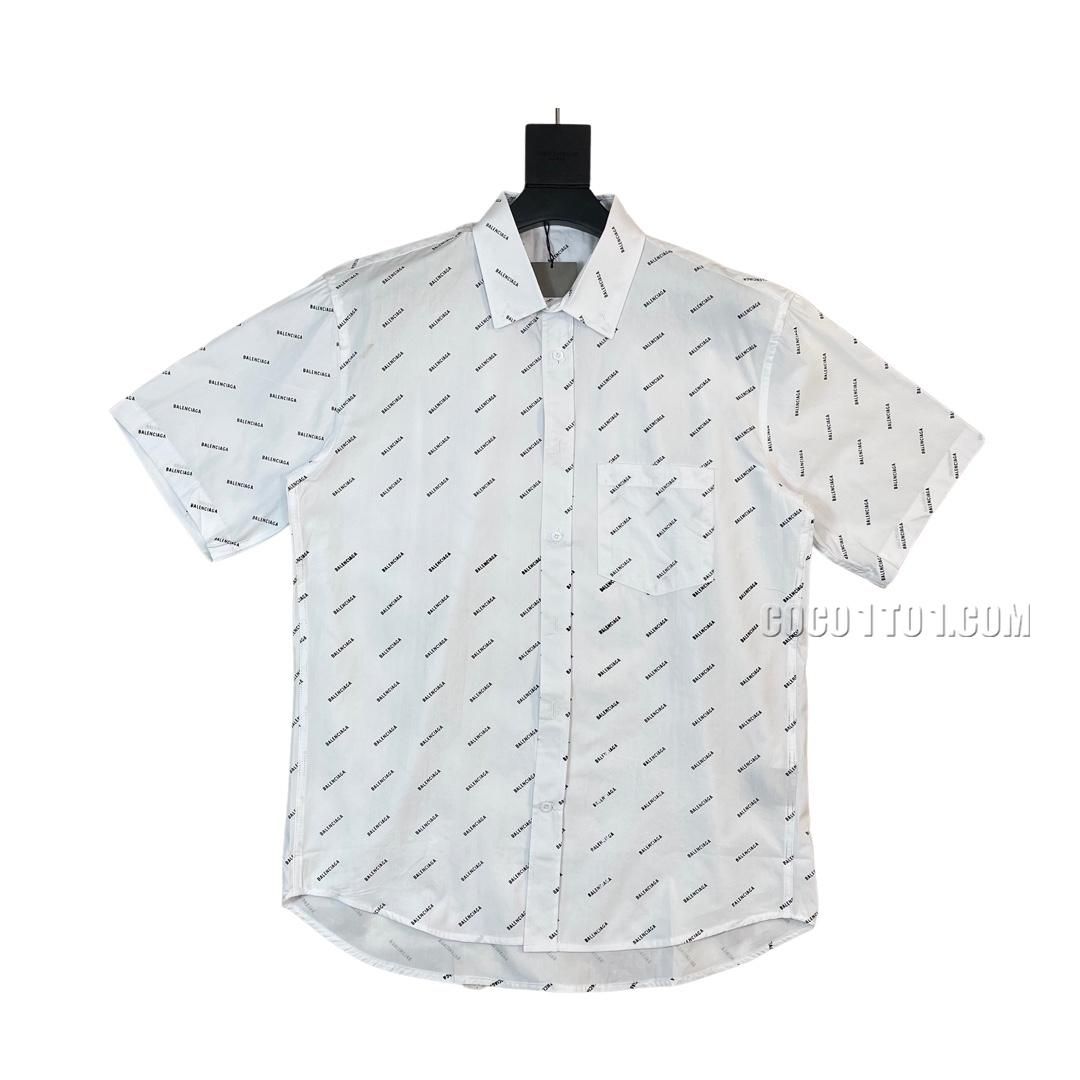 Balenciaga Classic All-Over Print Bulletproof Short Sleeve Shirt N051401