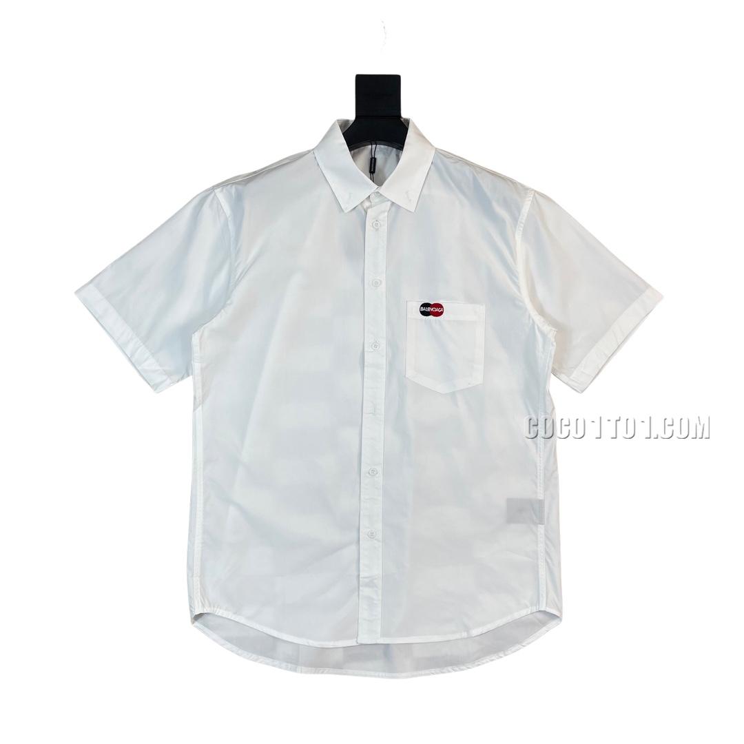 Balenciaga MasterCard Embroidered Logo Short Sleeve Shirt N051401