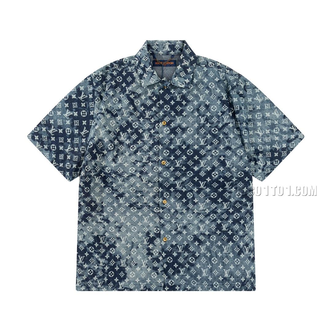 Louis Vuitton Monogram All-Over Logo Denim Shirt N051401