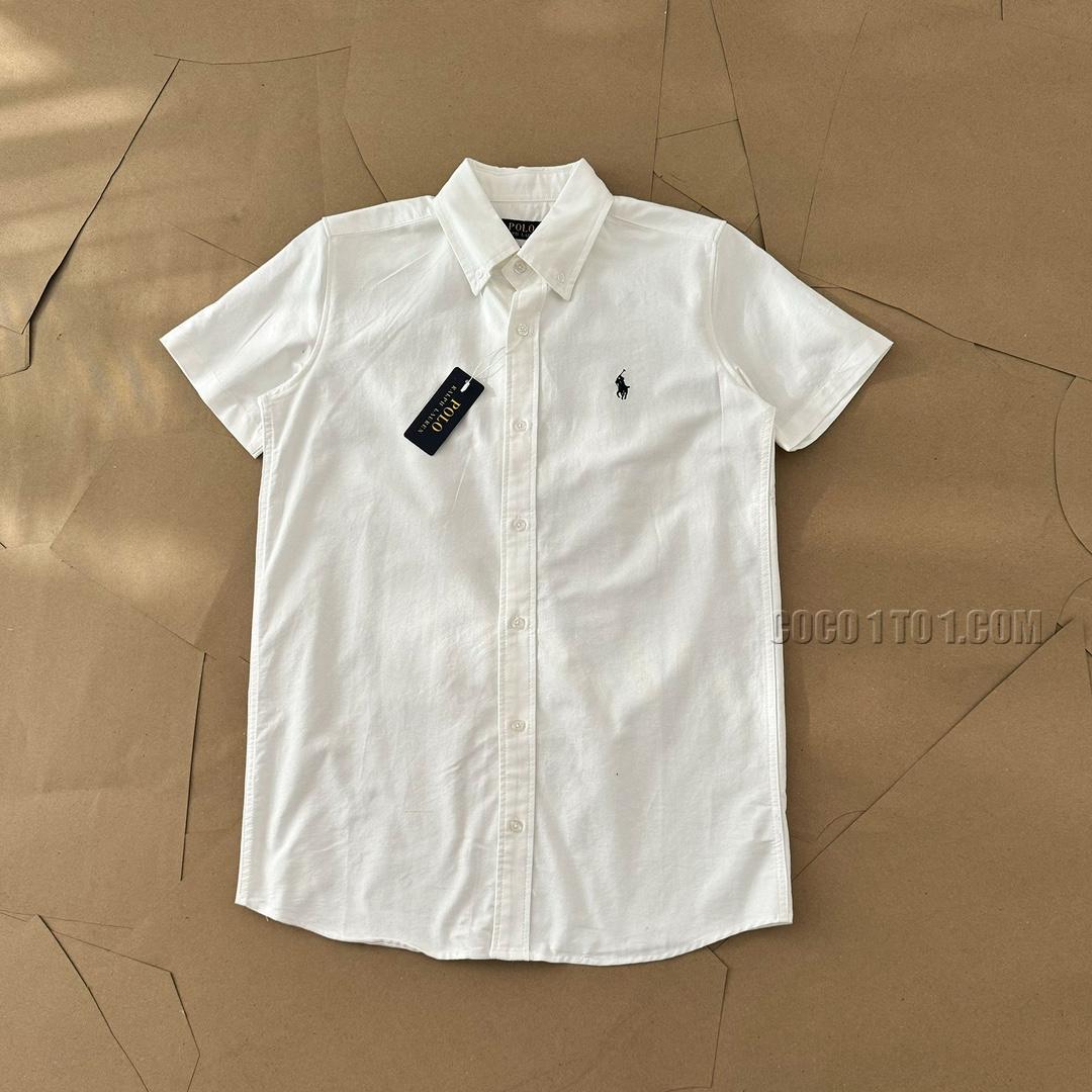 Ralph Lauren Solid Color Logo Embroidered Short Sleeve Shirt N051401