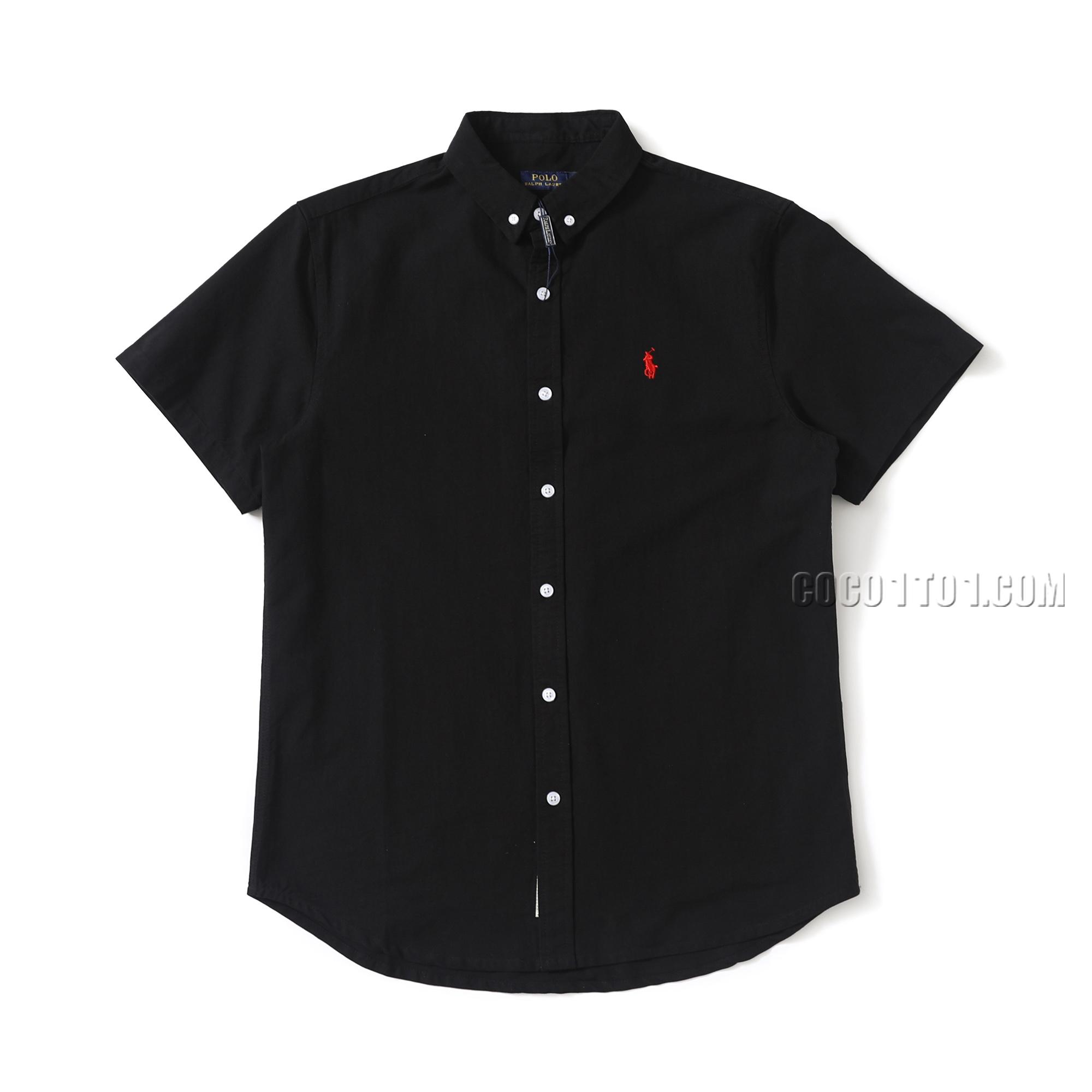 Ralph Lauren Solid Color Embroidered Logo Short Sleeve Shirt N051401