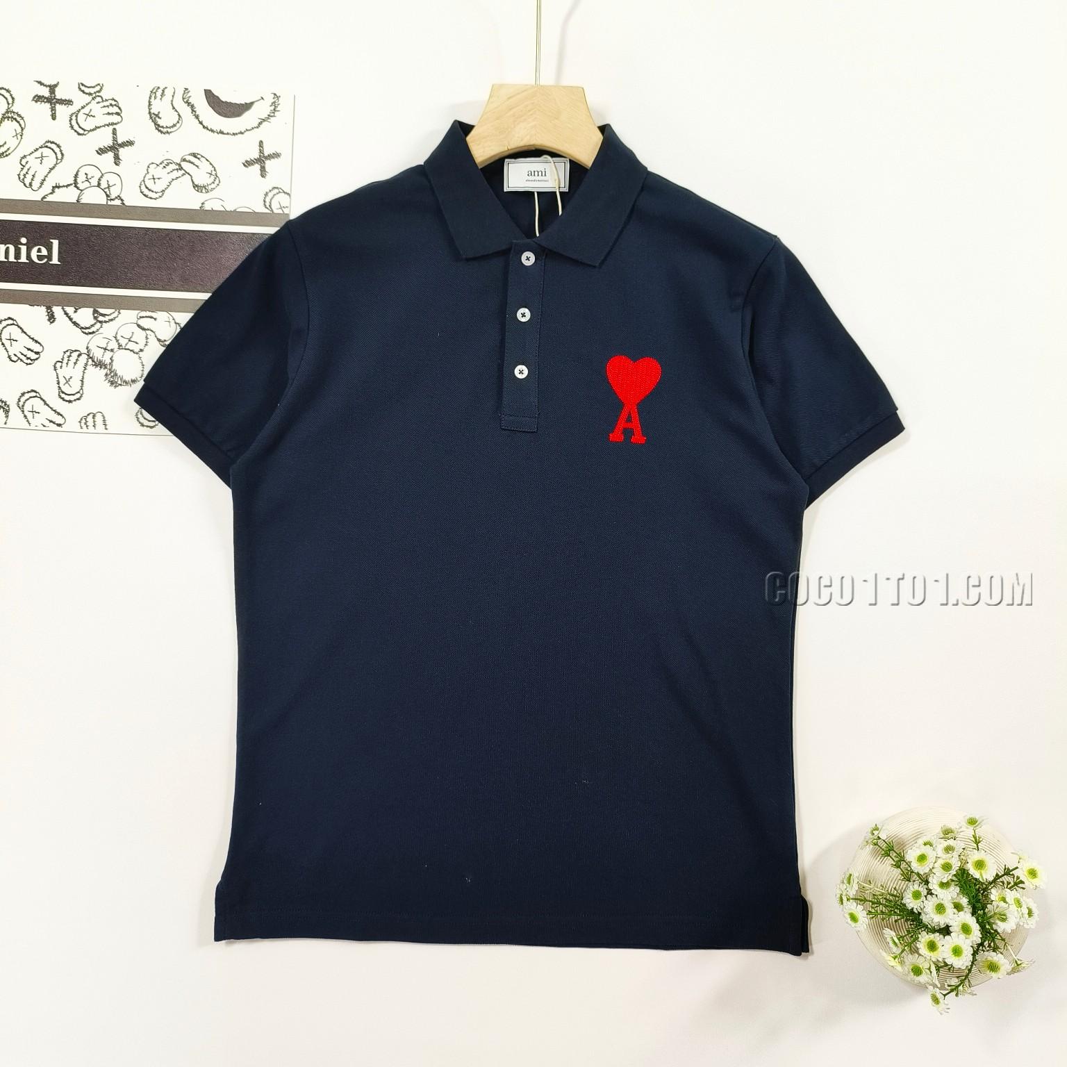 Ami Paris new embroidered polo shirt short sleeve N051401