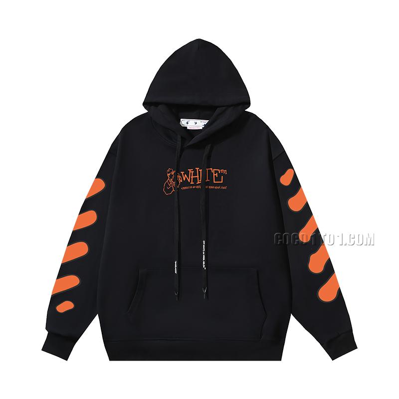 Off-White Pure Cotton Loop Heavyweight Hoodie