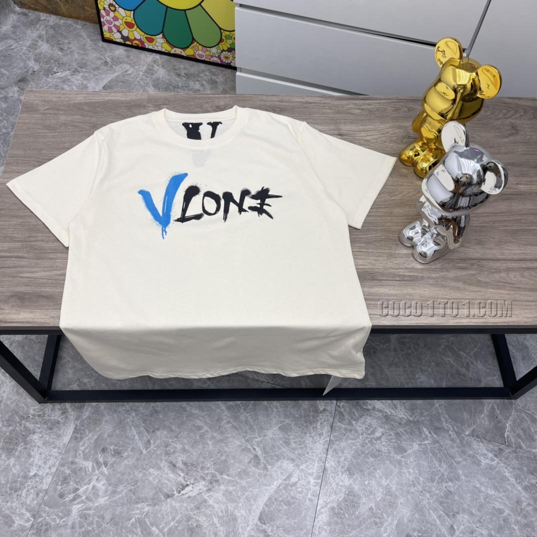 VLONE high-quality ink splash big V short sleeve