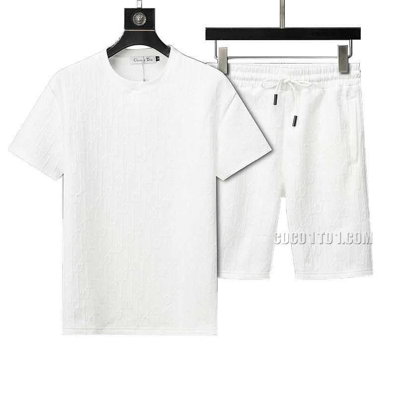Dior 2024 New Jacquard Short Sleeve Shorts Set