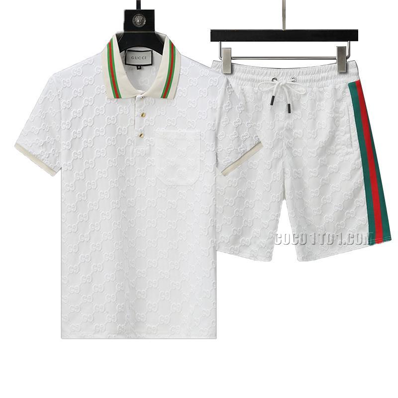 Gucci 2024 New Jacquard Short Sleeve Shorts Set