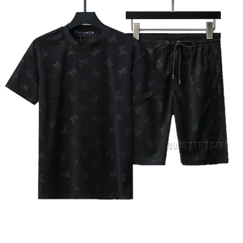 Louis Vuitton 2024 New Jacquard Short Sleeve Shorts Set