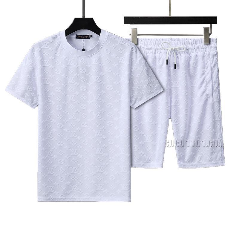 Louis Vuitton 2024 New Jacquard Short Sleeve Shorts Set