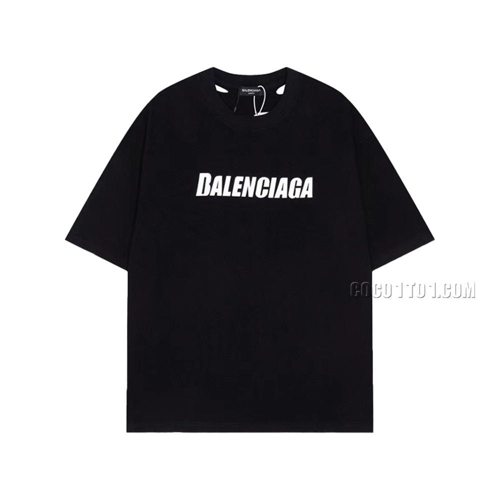 Balenciaga Letter Cracked Print Short Sleeve T-Shirt