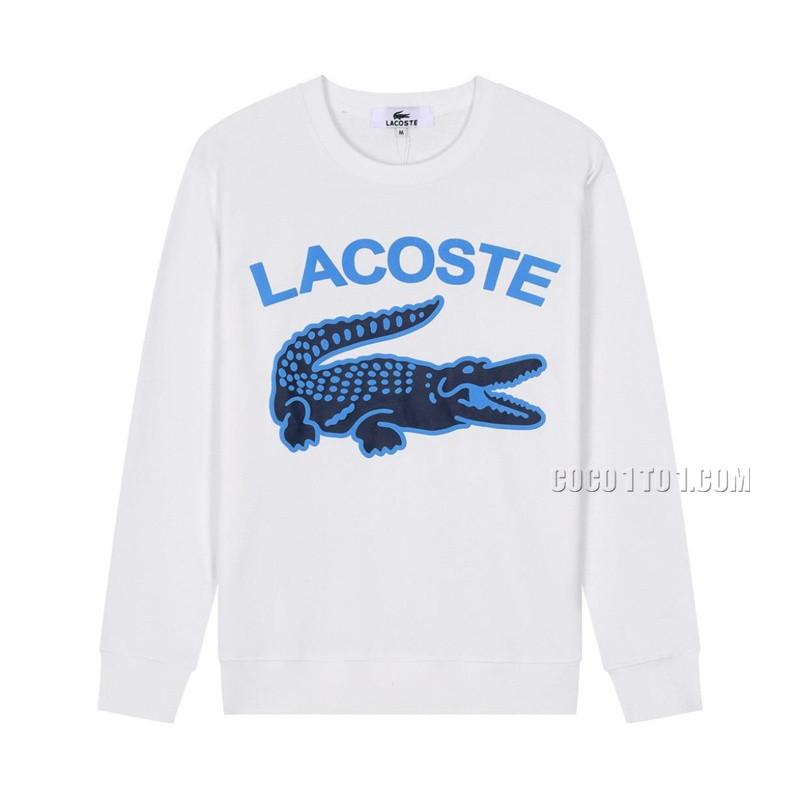 Lacoste Printed Crew Neck Sweatshirt White