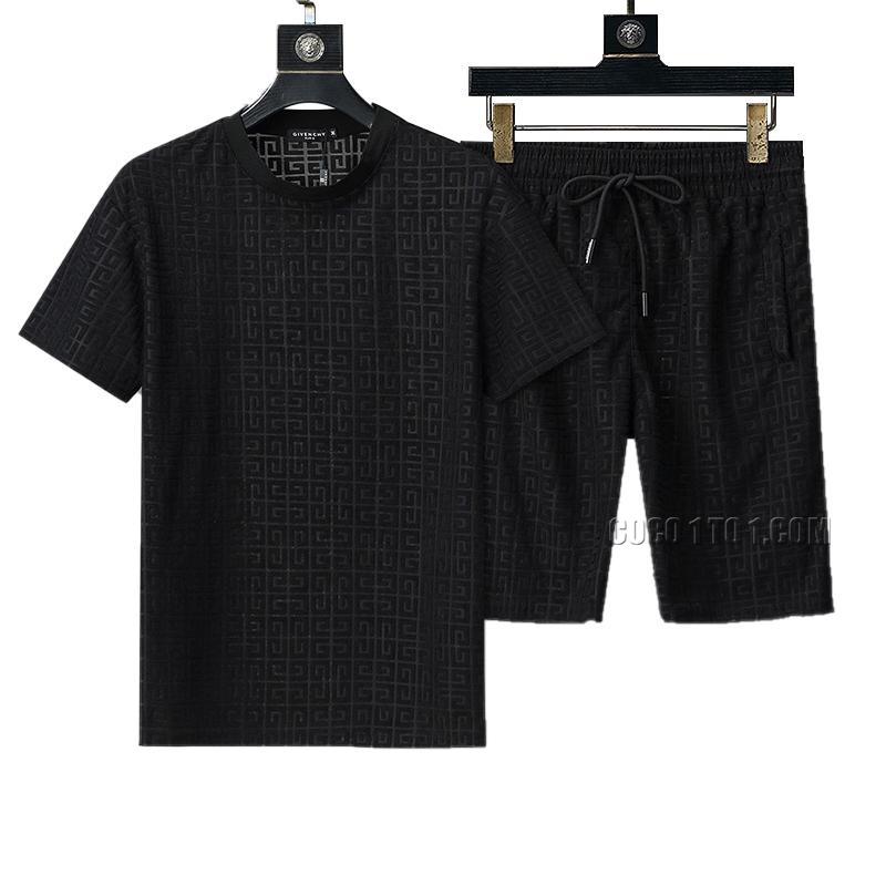Givenchy 2024 New Jacquard Short Sleeve Shorts Set