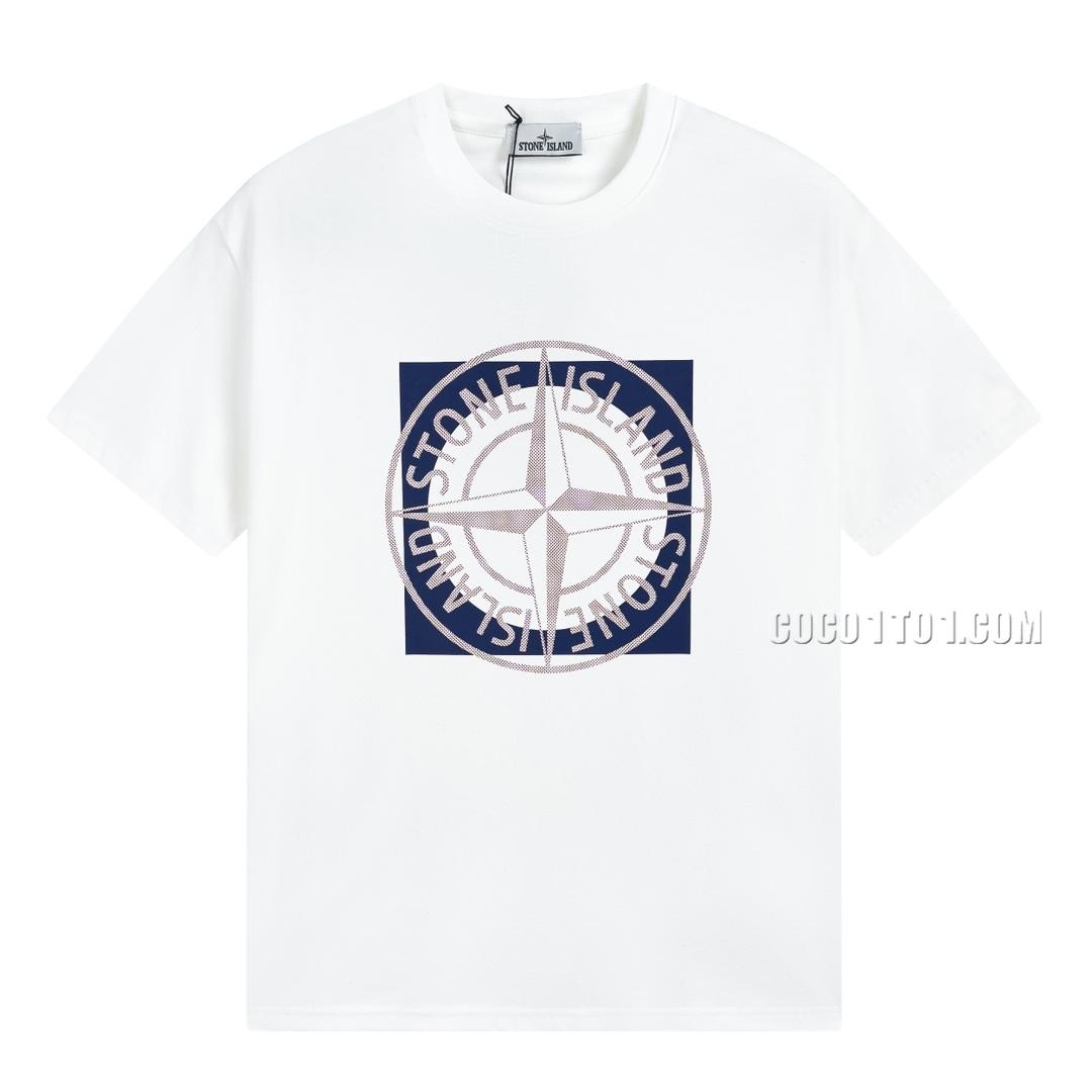 Stone Island Summer New Front Compass Print Short Sleeve T-shirt N42601