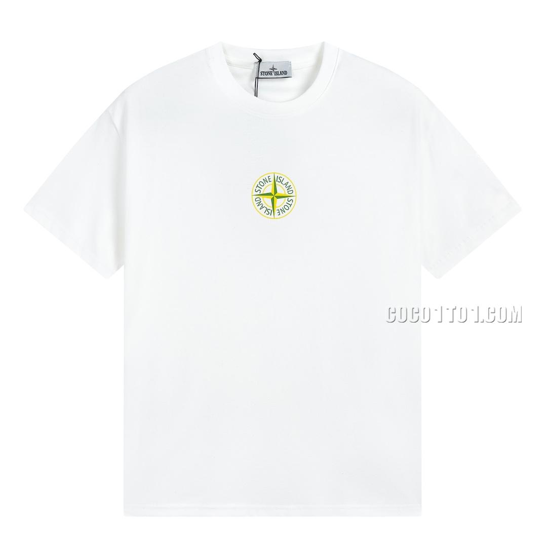 Stone Island Summer New Chest Small Compass Print Short Sleeve T-shirt N42601