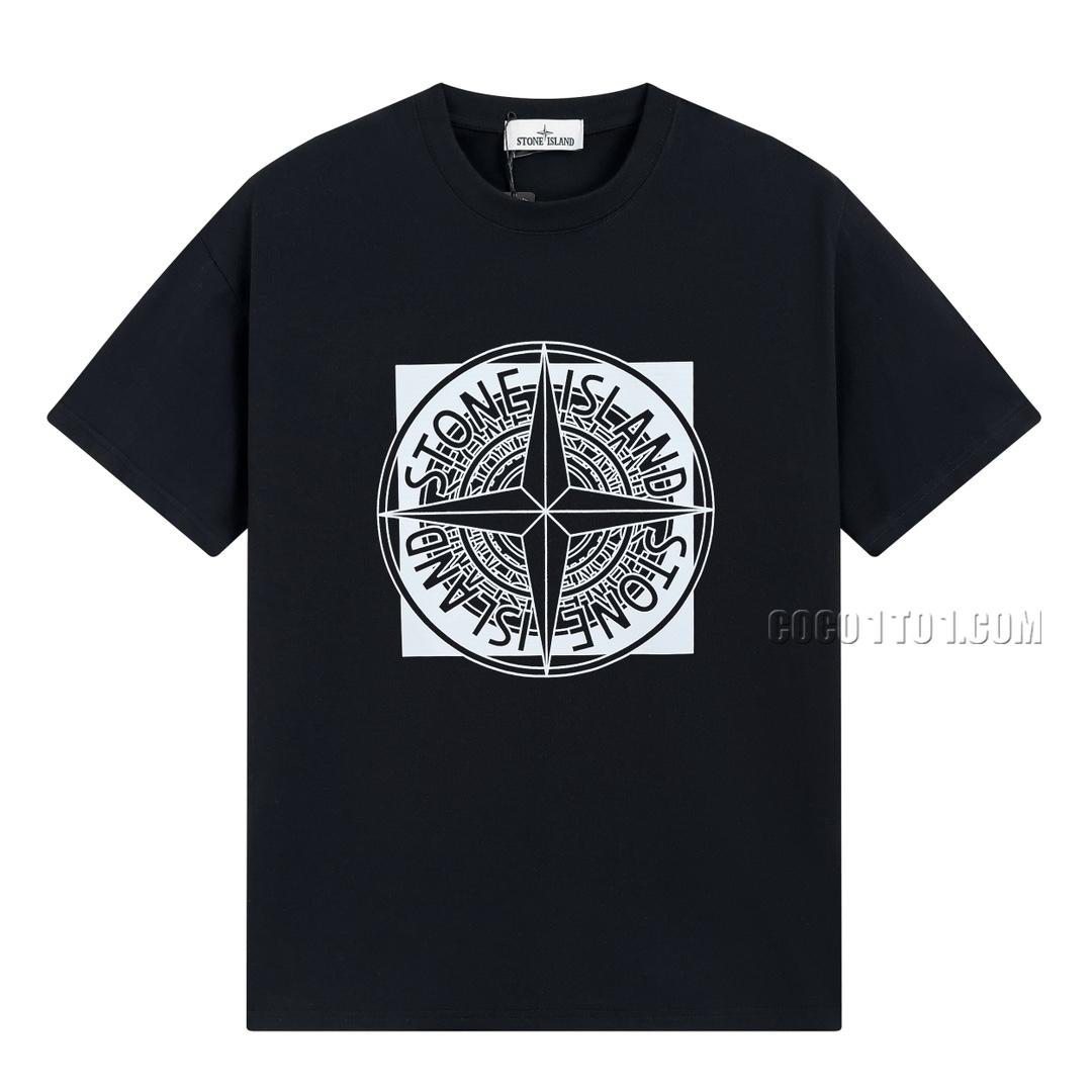 Stone Island Summer New Front Big Compass Print Short Sleeve T-shirt N42601