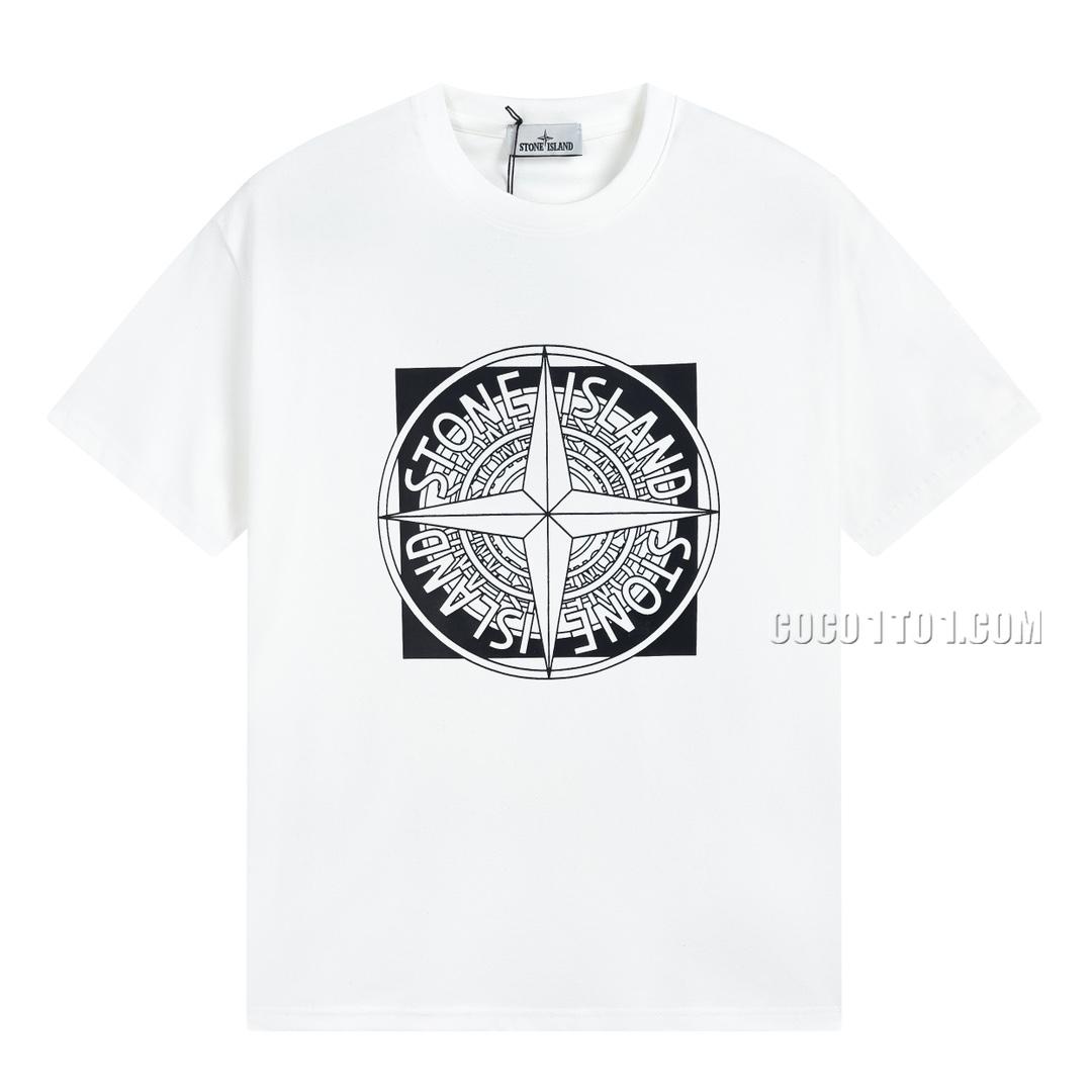 Stone Island Summer New Front Big Compass Print Short Sleeve T-shirt N42601