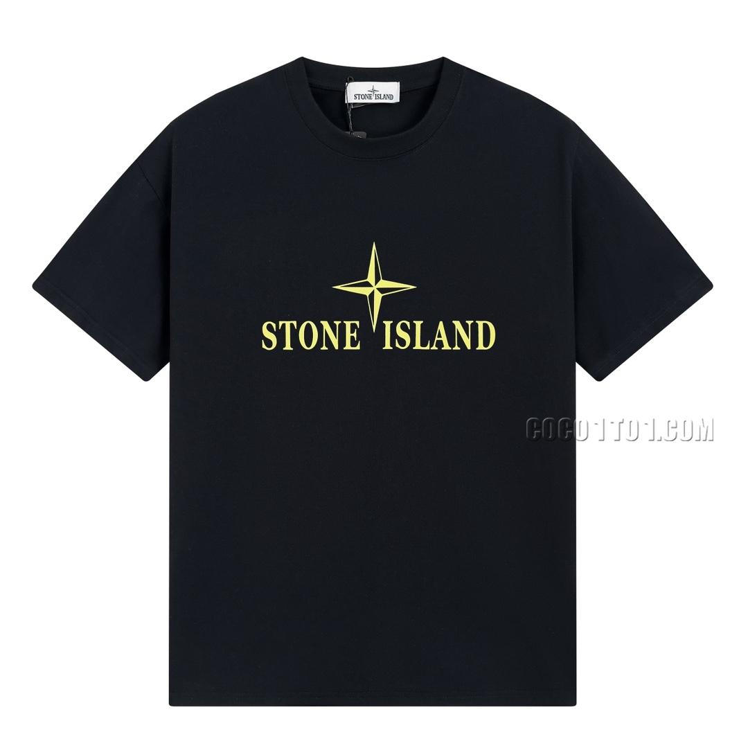 Stone Island Summer New Front Dart English Print Short Sleeve T-shirt N42601