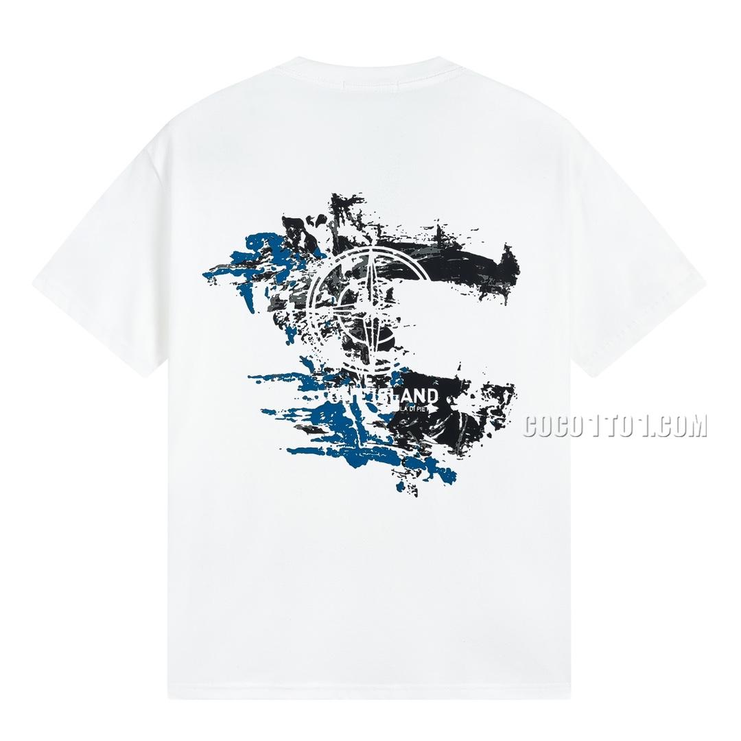 Stone Island Summer New Front Broken Print Short Sleeve T-shirt N42601