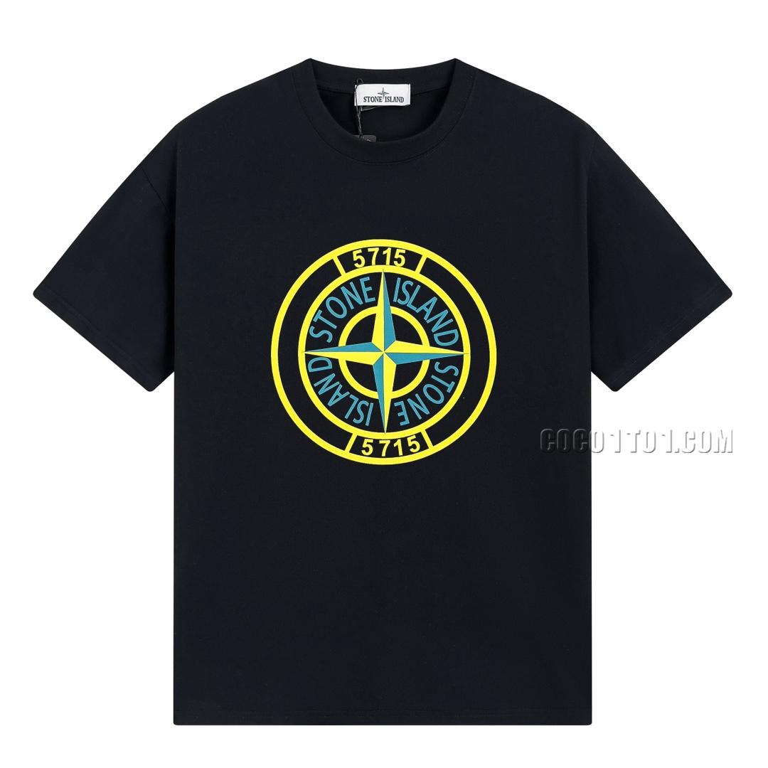 Stone Island Summer New Compass 5715 Print Short Sleeve T-shirt N42601