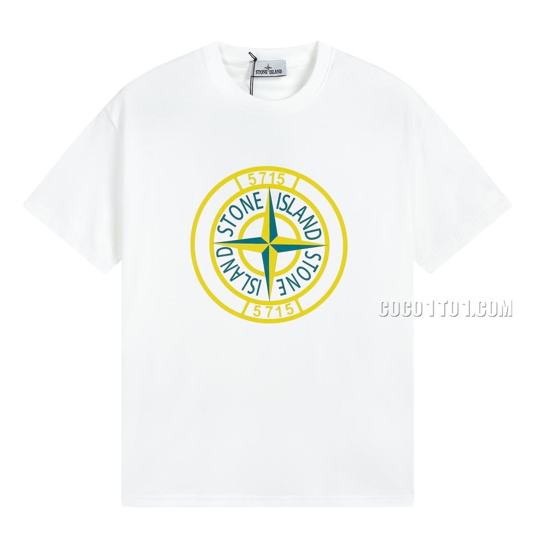 Stone Island Summer New Compass 5715 Print Short Sleeve T-shirt N42601