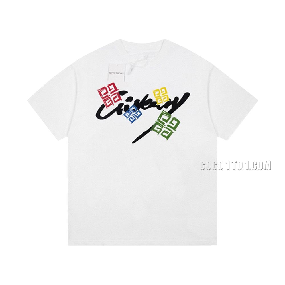 Givenchy Limited Edition 3D Calligraphy Logo Casual Short-Sleeve T-shirt