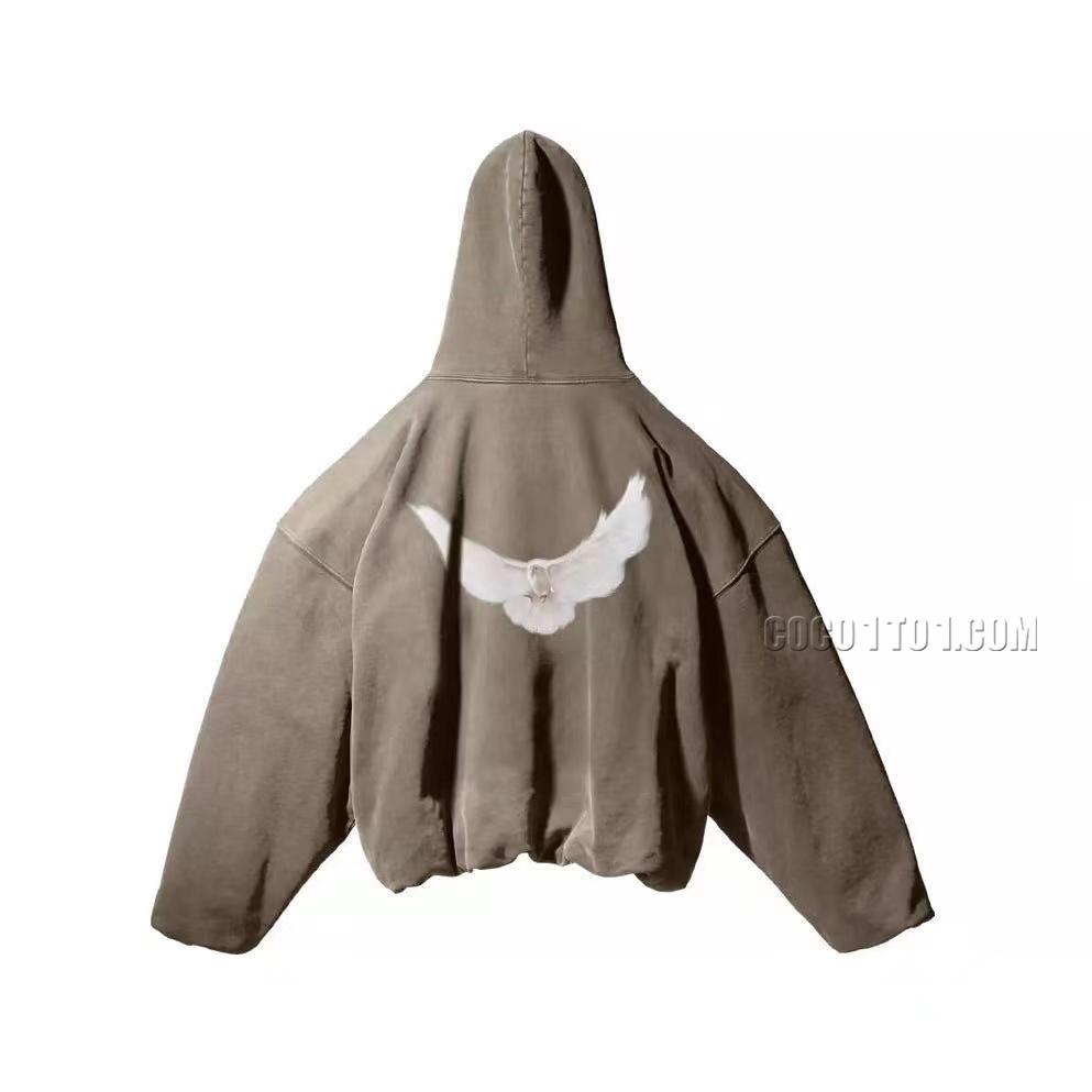 YEEZY x Gap x Balenciaga Beige Casual Letter Logo Print Hoodie Beige