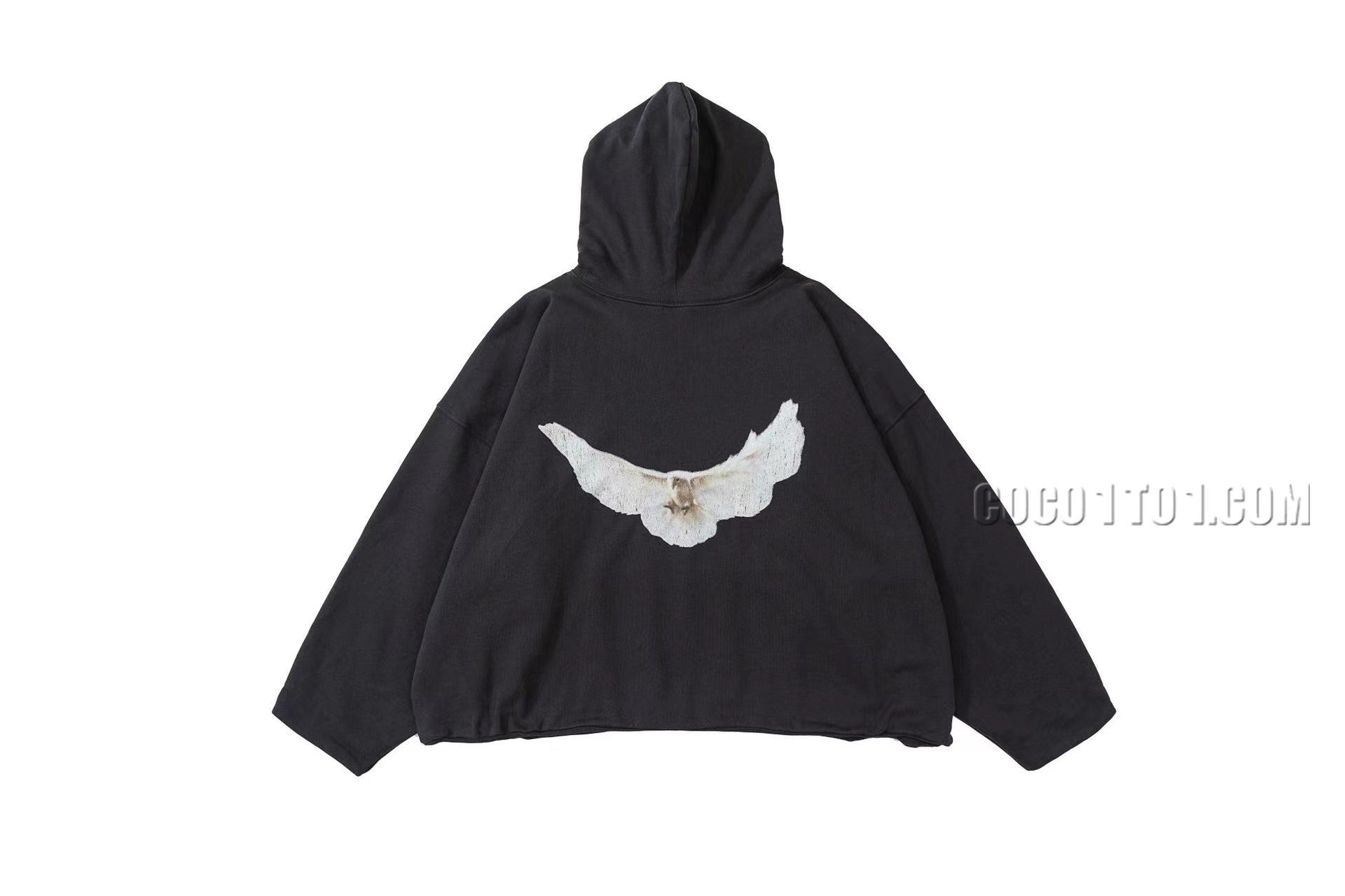 YEEZY x Gap x Balenciaga Letter Print Hoodie Washed Black
