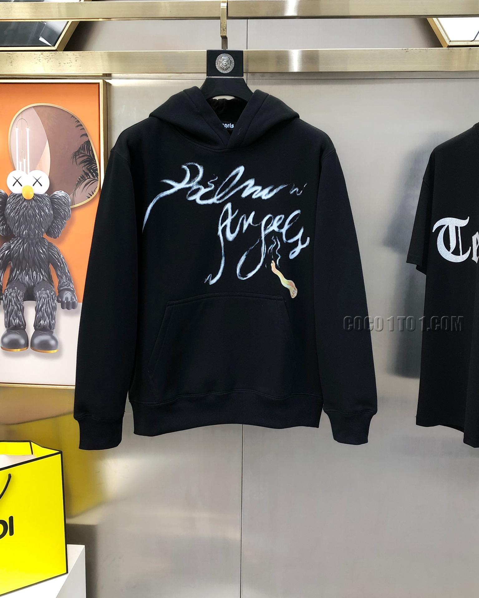 Palm Angels Autumn/Winter New Original Men's Thickened Fleece Casual Hooded Sweatshirt
