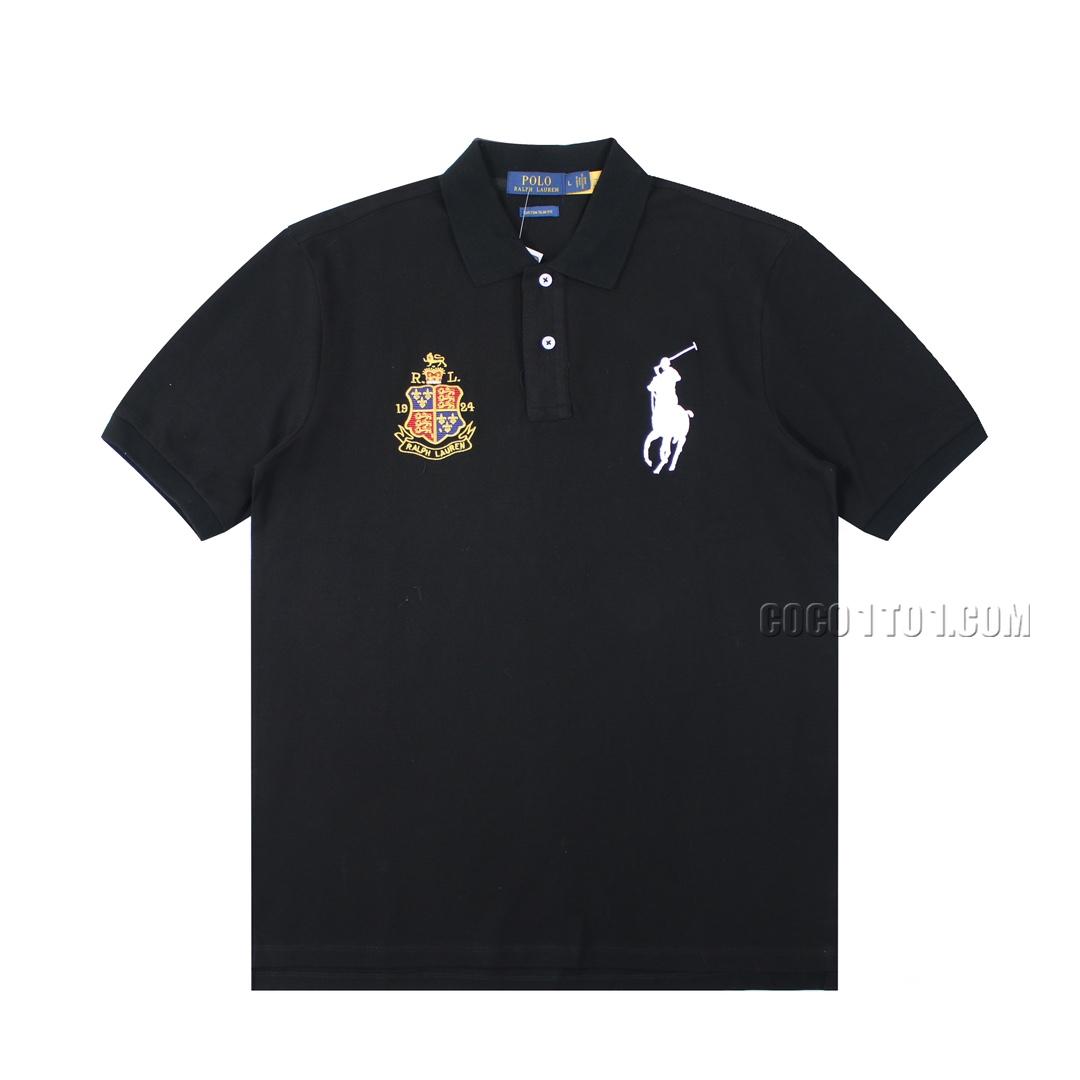 Ralph Lauren Basic Big Pony Crown Badge Embroidered Logo Polo Shirt N051401