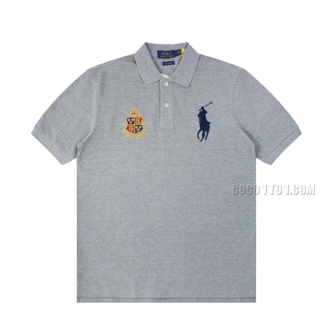 Ralph Lauren Basic Big Pony Crown Badge Embroidered Logo Polo Shirt N051401