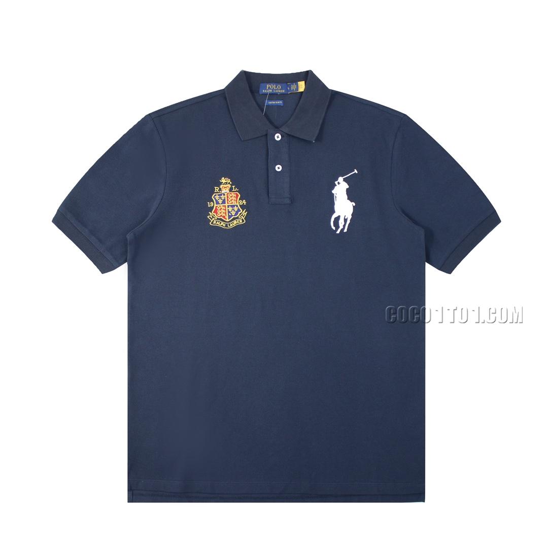 Ralph Lauren Basic Big Pony Crown Badge Embroidered Logo Polo Shirt N051401