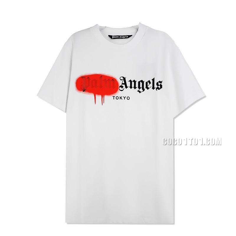 Palm Angels Graffiti T-shirt White Red