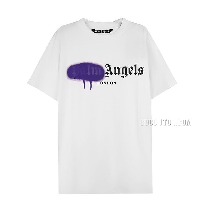 Palm Angels Graffiti T-shirt White Purple