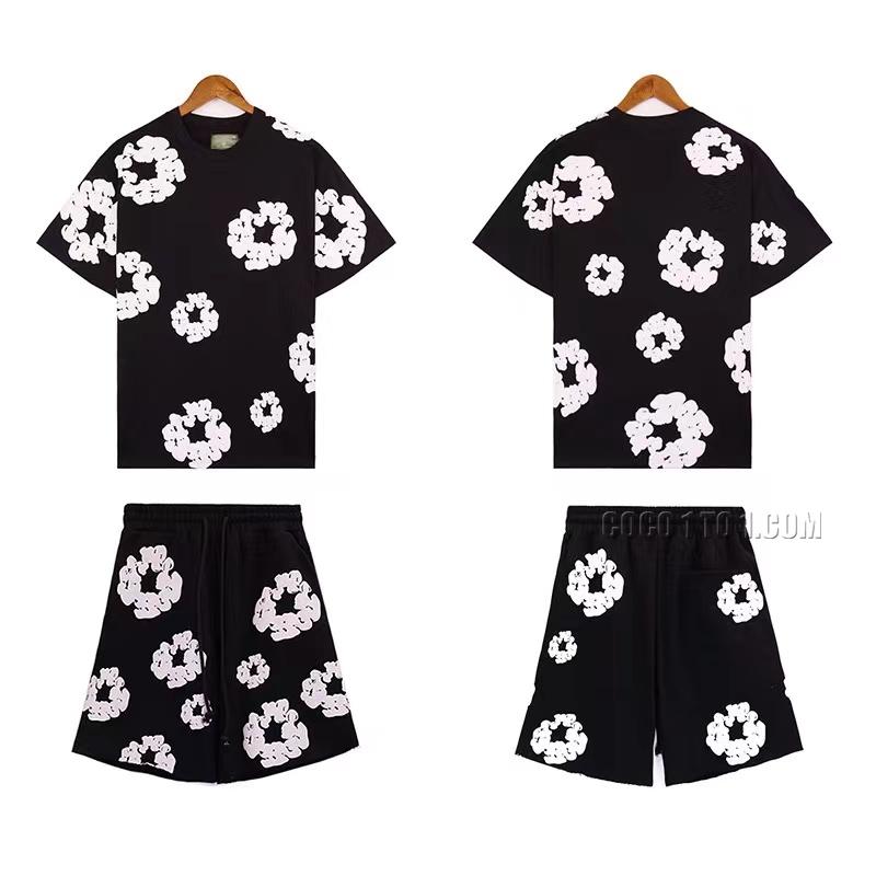 Trendy Donut Printed Cotton T-shirt Suit