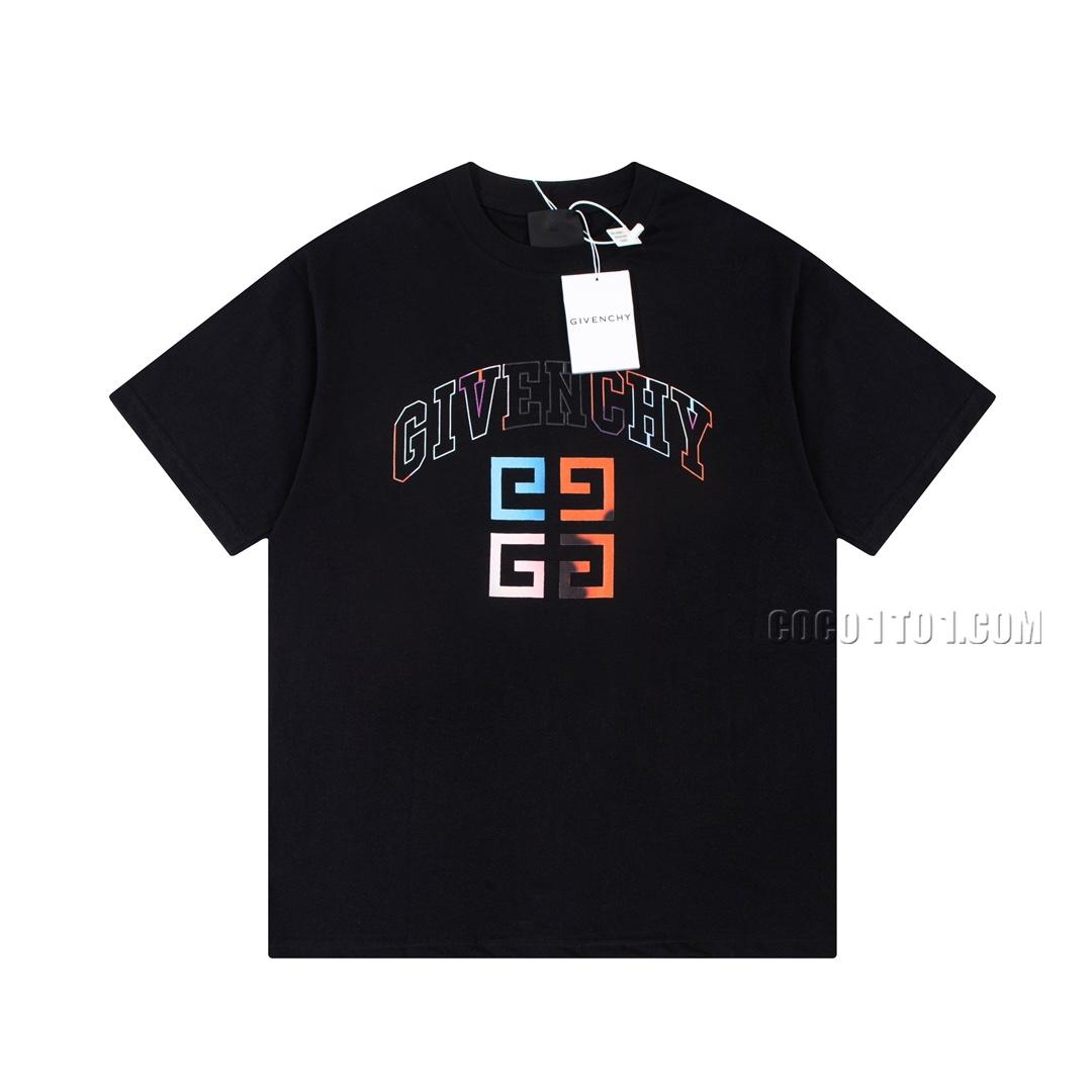 The New Givenchy 2023 Short-Sleeved T-shirt with Front and Back Logo Embroidery
