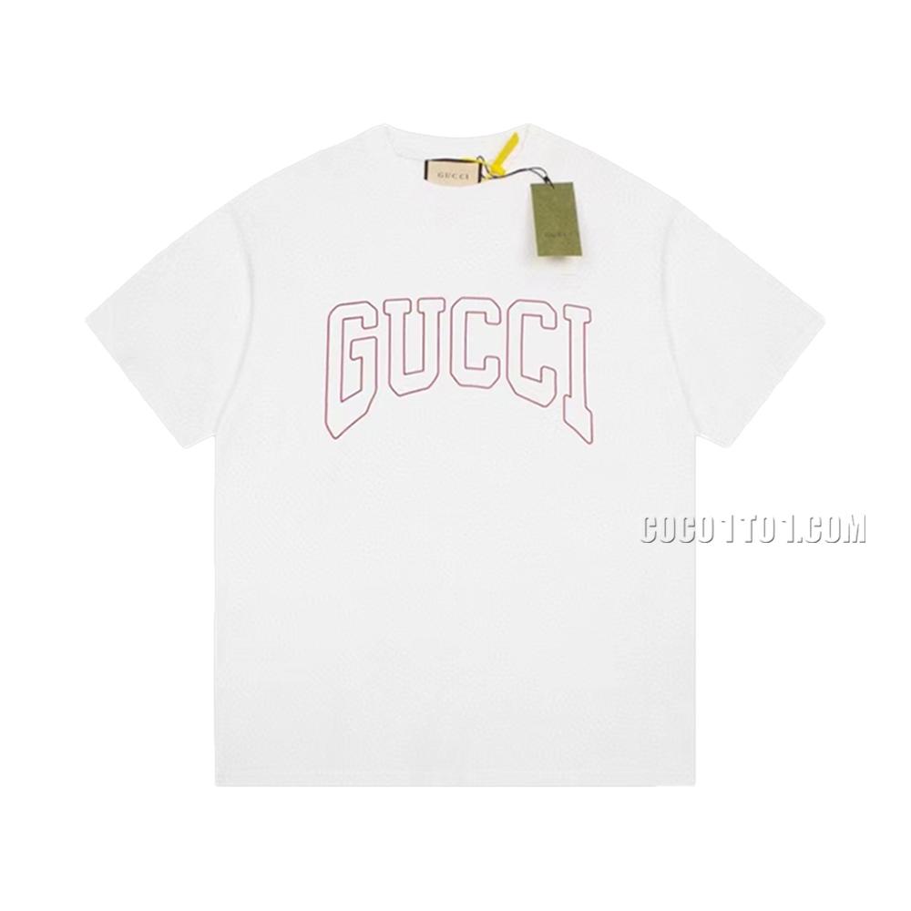 Gucci Limited Edition Red Striped Casual Short-Sleeved T-shirt N42301