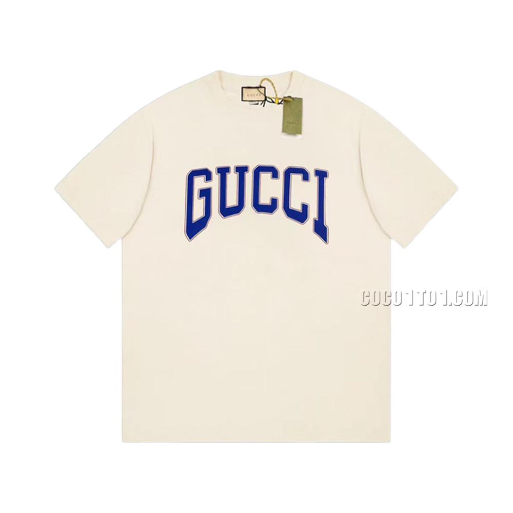 Gucci Limited Edition Velvet Large Logo Casual Short-Sleeved T-shirt N42301