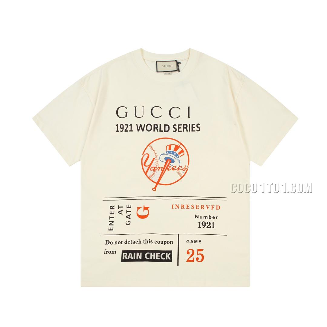 Gucci New 1921 Tennis Letter Logo Short-Sleeved T-shirt N42301