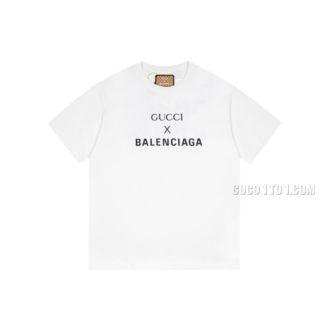 Balenciaga x Gucci Collaboration Series: Hand-Painted Graffiti Logo Print Short-Sleeved T-shirt N42301