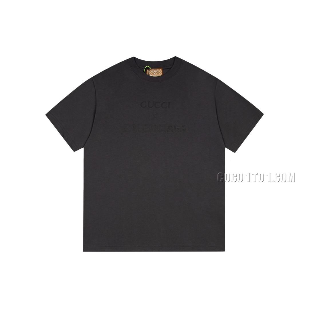 Balenciaga x Gucci Collaboration Series: Hand-Painted Graffiti Logo Print Short-Sleeved T-shirt N42301