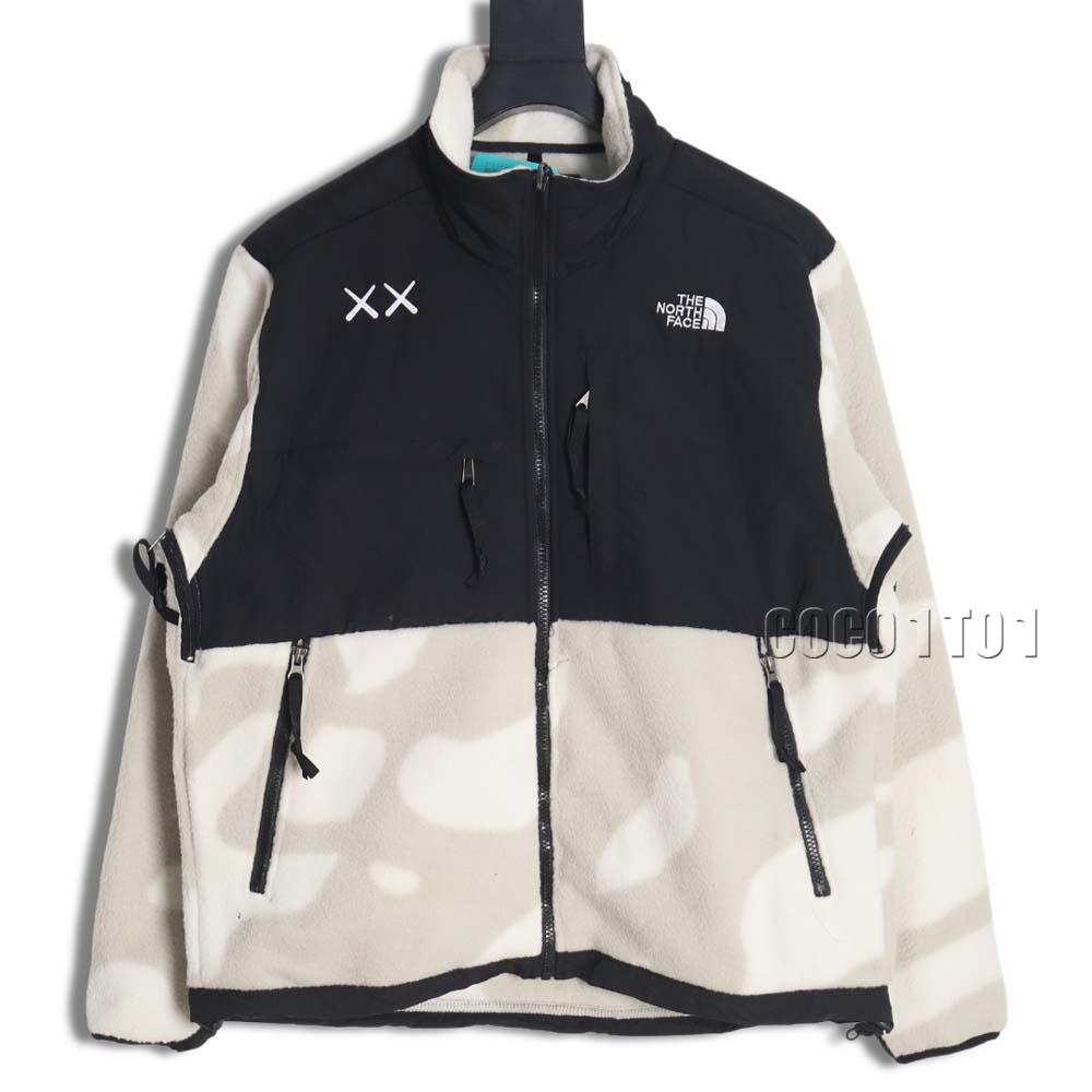The North Face x KAWS North Face joint model FW23 1995 Denali Logo printed color block zipper fleece long-sleeved jacket