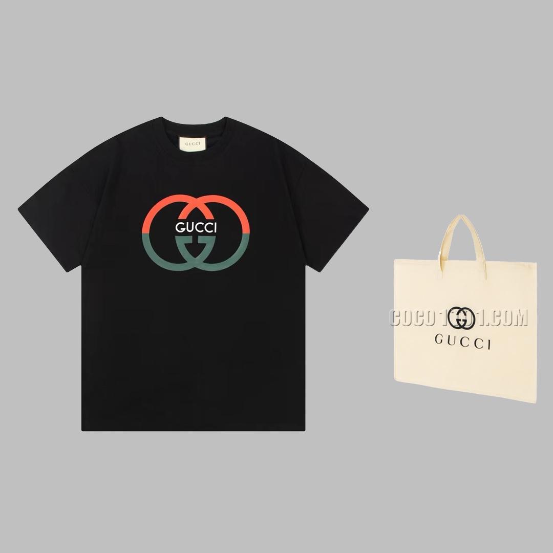 Gucci New Digital Print Double G Letter Logo Short-Sleeved T-shirt N42301